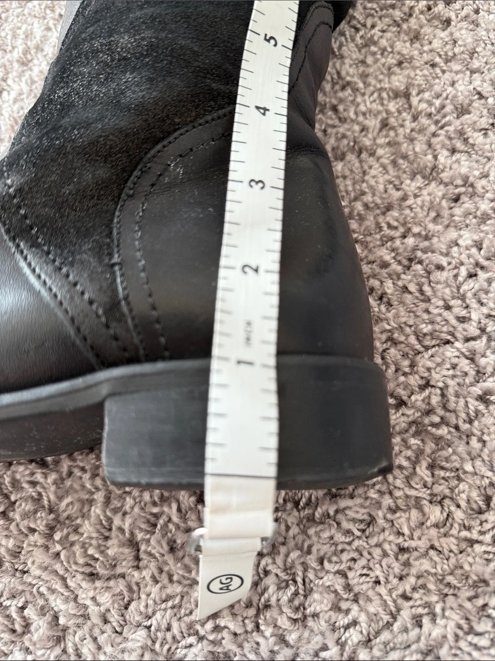 Italian Leather Knee High Boots Black Artisan Made Side Zip Size 9